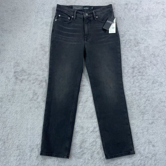 NEW Lauren Ralph Lauren Women's 4 High-Rise Straight Ankle Jeans Empire Wash - Picture 2 of 10